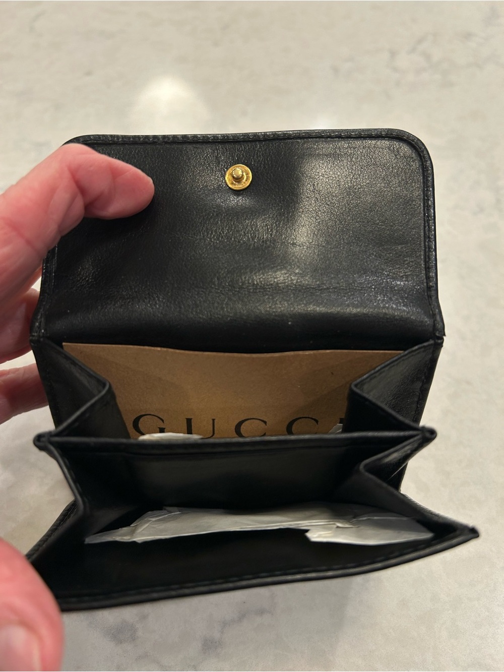 Vintage NEW GUCCI Bamboo Accent Compact Wallet - Picture 3 of 6